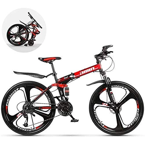 Vélos de montagne pliant : XHCP Vélo de Montagne Pliable 26 Pouces, vélo de VTT avec 3 Roues de Coupe, 8 Secondes Pliable Rapide pour Hommes Femmes Adulte Tout Terrain VTT, Charge maximale 120 kg