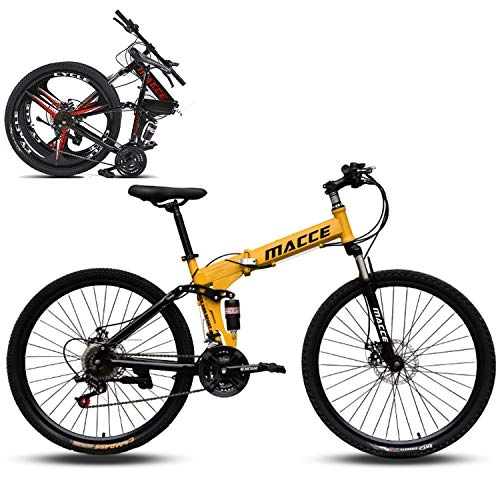 Vélos de montagne pliant : XWDQ Vélo de montagne de campagne 24 / 26" avec double frein à disque, VTT pour adulte, vélo rigide avec siège réglable, cadre en acier carbone épaissi, roue à rayons, 61 cm., 21 speed