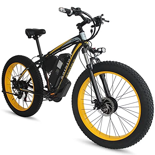 Vélos de montagne électriques : 26 * 4.0" Fat Tire E-Bike Vélo de Montagne électrique plian avec Batterie 48V 13AH, 350W 40 km / h Adulte vélo de VTT électrique avec Engrenages Shimano 21 Vitesses A