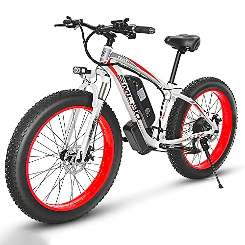 Vélos de montagne électriques : 26" Fat Bike Electrique, Velo Electrique Homme 48V 13Ah 720Wh Batterie Li-ION Amovible, 85Nm [EU Warehouse], Red
