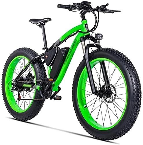 Vélos de montagne électriques : 26 Vélo de Montagne électrique E-Bike 48V 500W avec système de Transmission de Shimano à 21 Vitesses Tire Fat Tire Vélo Snow Snow Feature Trois Modes de Travail Pedelec City Vélo-Vert