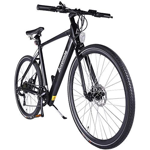 Vélos de montagne électriques : Accolmile Vélo Électrique 700C 28”pour Adultes, Moteur Roue Arrière 36V 250W, Batterie Lithium-ION 10, 5Ah, Shimano 7 Vitesses, léger et Simple