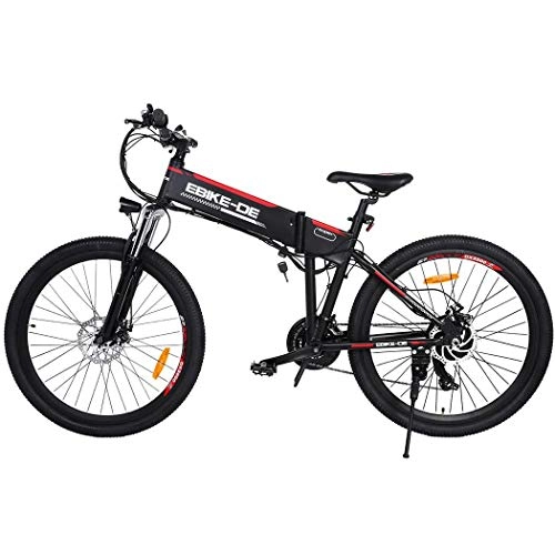 Vélos de montagne électriques : ADOLENB- 26 Pouces Vélo Electrique, E-Bike Vélo de Montagne Unisexe extérieur Amortissement Haute Vitesse vélo de Montagne électrique E Bike (Noir Blanc)