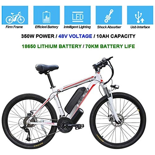 Vélos de montagne électriques : Adulte Batterie Lithium-ION Cyclomoteur, VTT Intelligent 48v Grande Capacité De La Batterie Lithium-ION / Travail Vélo électrique 360w Alliage Aluminium VTT électrique
