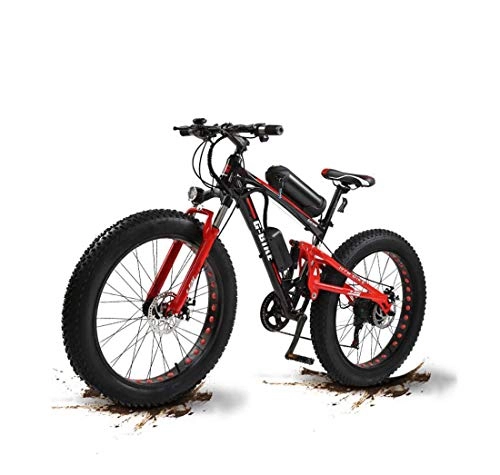 Vélos de montagne électriques : AISHFP 26 Pouces Adulte Fat Tire électrique VTT, 48V Batterie au Lithium à Neige électrique vélo, en Alliage d'aluminium Tout Terrain Offroad E-Bikes