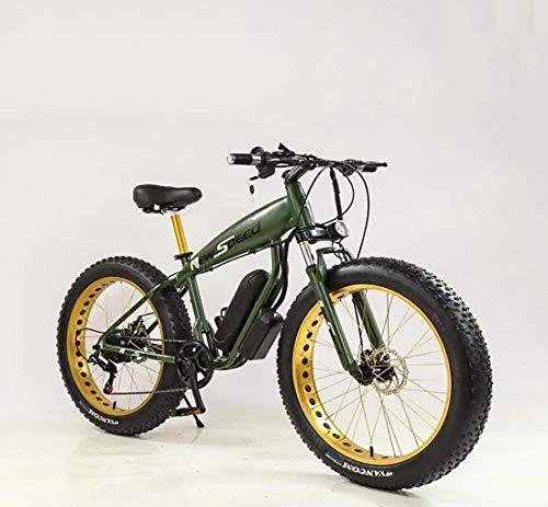 Vélos de montagne électriques : AISHFP Hommes Adultes électrique VTT, 48V Batterie au Lithium à Neige électrique vélo, en Alliage d'aluminium Offroad E-Bikes, 26 Pouces 4.0 Fat Tire, B, 48V