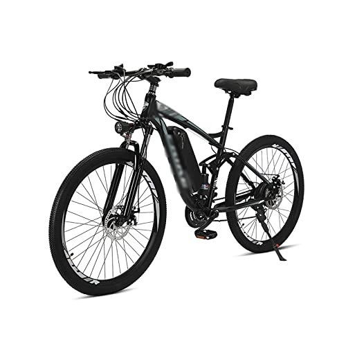 Vélos de montagne électriques : ALFUSA Vélo de Montagne électrique, cyclomoteur à Vitesse Variable Tout-Terrain à Double Choc, vélo électrique, Scooter Banlieue Travailler (Gray 10A)