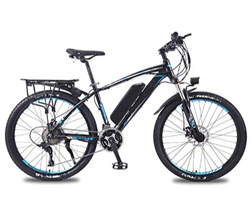 Vélos de montagne électriques : AYHa VTT électrique, 26 « » Ville Vélo électrique pour les adultes amovible 36V 8Ah / 10Ah / 13 Ah au lithium-ion 27 Vitesse Shifter en alliage d'aluminium Unisexe, bleu noir, 13Ah