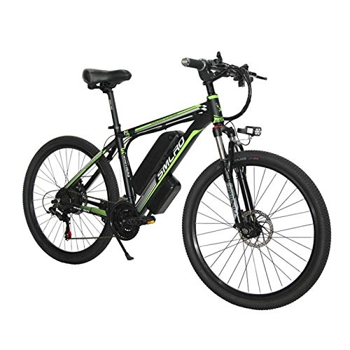 Vélos de montagne électriques : AZUOYI 26 Pouces Roues Fat Tire Vélo Électrique - 21 Vitesse E-Bike - 350W 48V 15AH E-Bike, Plage Cruiser Hommes Femmes Montagne E-Bike Pedal Assist, Vert