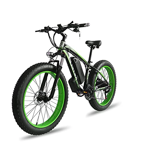 Vélos de montagne électriques : BHPL Fat Tire Vélo électrique Vélo de Montagne électrique VTT de saleté de Plage 26"4 Pouces Ebike 1000W 17.5AH 48V avec Batterie au Lithium Amovible Shimano 21 Vitesses, D, 48V1000W15AH