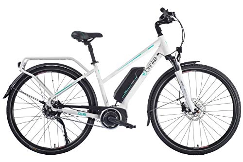 Vélos de montagne électriques : Brinke Vélo Électrique Rushmore 2 DI2 Confort Transmission Automatique (Blanc, M)