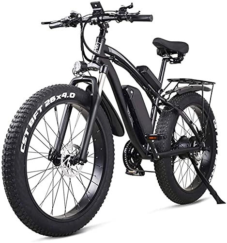 Vélos de montagne électriques : CASTOR Vélo électrique 26 Pouces de vélo électrique Mountain Abike 21 Vitesse 48V Batterie de Lithium 48V 4.0 Offroad 1000W SIÈGE ARRIÈRE SIÈGE ELECTURE VTT Vélo pour Adulte, Bleu