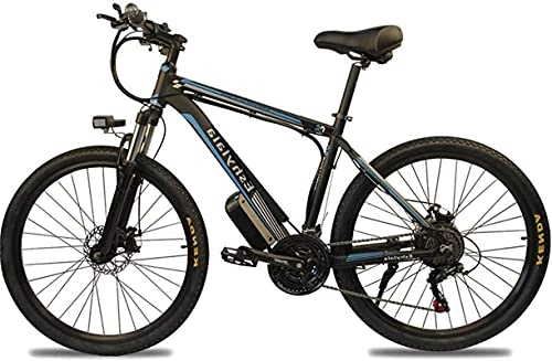 Vélos de montagne électriques : CASTOR Vélo électrique 350W Bike 26"Vélo de vélo pour Adultes / de Montagne, vélo avec Batterie Amovible de 10 / 15AH, Engrenages Professionnels 27 Vitesses (Bleu)