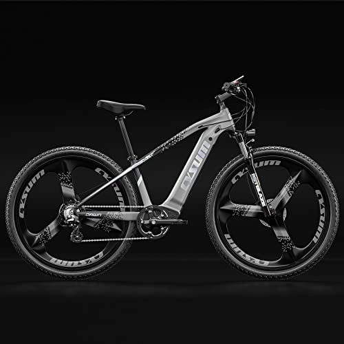 Vélos de montagne électriques : cysum CM520 Velo Electrique, 29'' VTT électrique pour Homme, 48V 14AH batteri Shimano 7 Vitesse Mountain E-Bike (Gris)