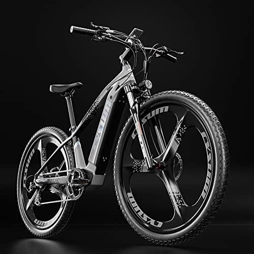Vélos de montagne électriques : Cysum M520 Vélo électrique pour Homme, 29 Pouces Mountain ebike 48 V / 14Ah Batterie au Lithium, Shimano 7 Vitesses, Freins à Disque, (Gris)