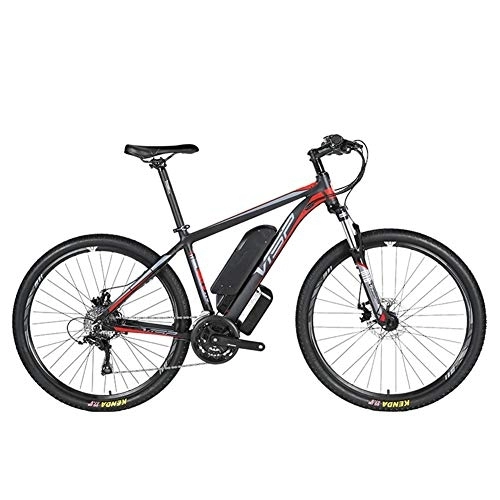 Vélos de montagne électriques : D&XQX VTT électrique (26-29 Pouces), avec Grande Amovible Capacité Lithium-ION (36V 250W), vélo électrique 24 Speed ​​Gear et Trois Modes de Travail, Rouge, 27.5 * 15.5in