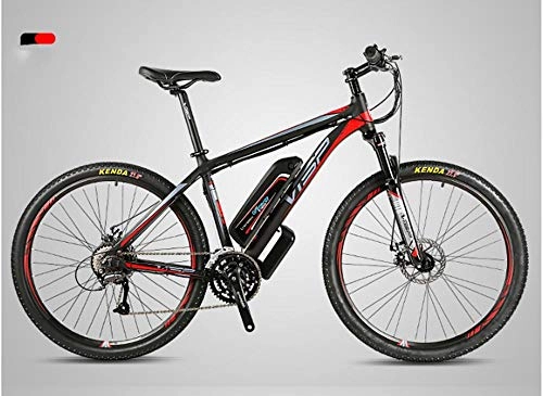 Vélos de montagne électriques : DASLING Electric Mountain Bike Use Lithium Battery Booster Motor 48V 350W Speed ​​25Km / H with 26 inch Tire-Noir Rouge