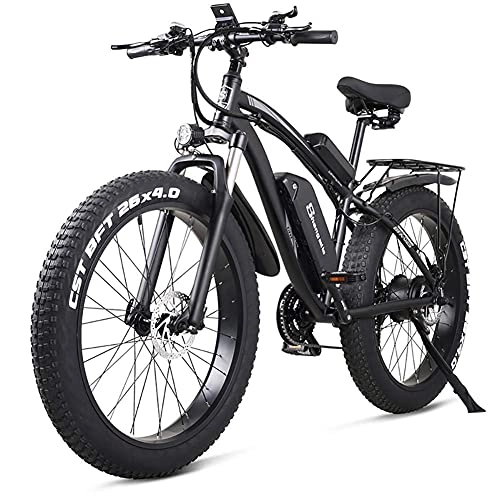 Vélos de montagne électriques : DGHJK Andlectric Bike, 48V 1000W Andlectric Mountain Bike, 4.0 Fat Tire Bicycle, Beach and-Bike électrique pour Unisexe