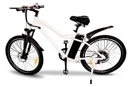 Vélos de montagne électriques : Easy-Watts Vélo Électrique e-Mixte VAE 250 WTransmission Shimano Freins Tektro Batterie Amovible Samsung de 10 Ah 36 V Autonomie 60 km Vitesse 25 km / h Normé CE (Blanc)