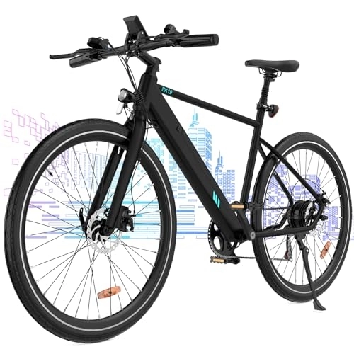 Vélos de montagne électriques : ELEKGO Vélo électrique de Ville avec Batterie au Lithium Amovible 36V 12ah, Cadre en Alliage d'aluminium, vélo de Montagne électrique à 7 Vitesses, autonomie 40-80km