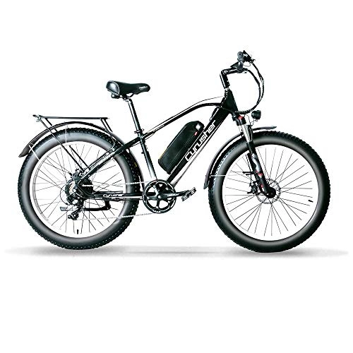 Vélos de montagne électriques : Extrbici 26 Pouce Roue Tout Terrain Gros Vélo Électrique Vélo en Aluminium Vélo 48 V 13AH Batterie Au Lithium Vélo De Neige 7 Vitesse Frein à Disque XF650 (XF650 1000W 13A 7S Noir et Blanc)