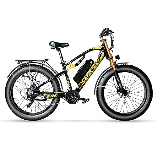 Vélos de montagne électriques : Extrbici E-Bike à Suspension complète avec Batterie Lithium-ION 17A 48V, Vitesse Maxi de la Moto 40km / h