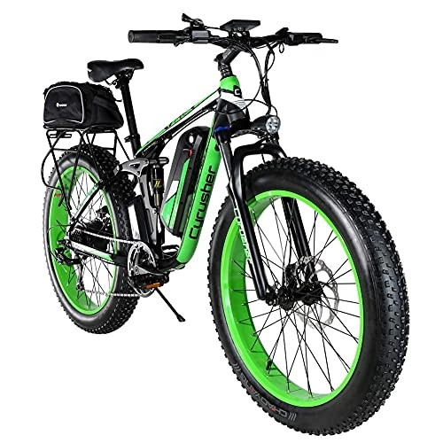 Vélos de montagne électriques : Extrbici VTT électrique XF800 Batterie 48V 13A avec Suspension complète et écran LCD Intelligent avec Charge USB pneus Larges 26 x 4.0