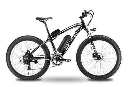 Vélos de montagne électriques : Extrbici Vélo de Montagne électrique avec Table de Code Support de Montagne pour Montagne XF6601000W 48V 16A avec Shimano 7 Vitesses Frein à Disque Mécanique (White)