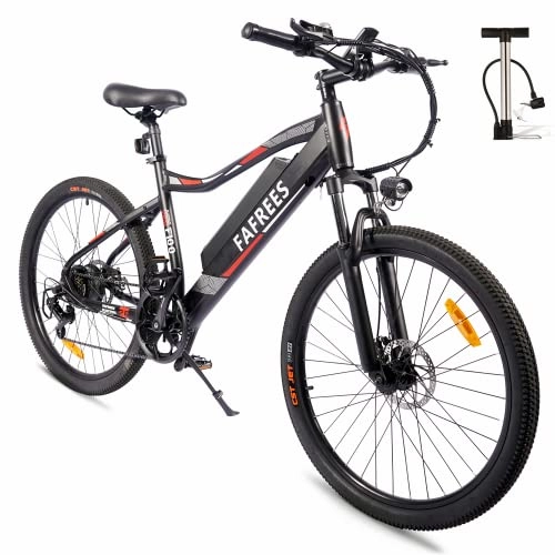 Vélos de montagne électriques : Fafrees Vélo électrique pliable avec batterie amovible 36 V / 10 Ah, 7 vitesses, 250 W, siège réglable, guidon, vélo de sauvetage électrique pour adultes, noir