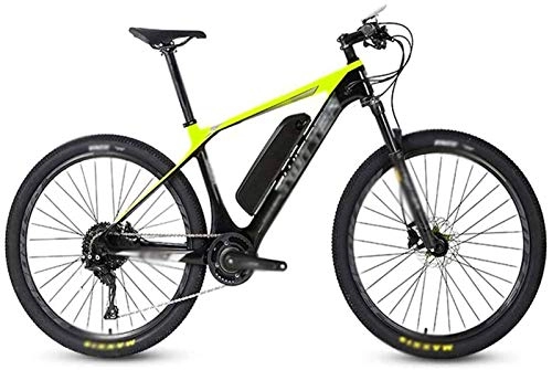 Vélos de montagne électriques : Fangfang Vélos électriques, 26 Pouces Fibre de Carbone Vélos électriques, Commande d'affichage numérique LCD VTT Batterie Lithium 36V13Ah vélos extérieur Vélo, Bicyclette (Color : Yellow)