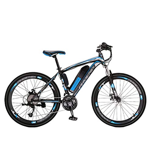 Vélos de montagne électriques : FFF-HAT Vélo de Montagne électrique pour Adultes, vélo électrique à Batterie au Lithium de 26 Pouces, 36V / 10Ah 250W, vélo à 27 Vitesses prenant en Charge Trois Modes de Travail, Noir et Bleu