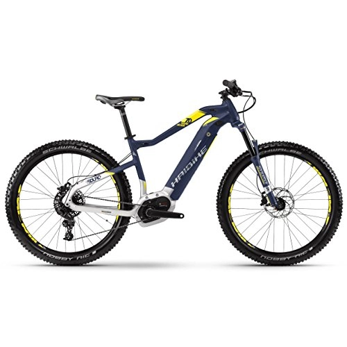 Vélos de montagne électriques : HAIBIKE sduro hardseven 7.0500WH de 11g NX bcxp (2018), Bleu / Citron / Argent Taille L