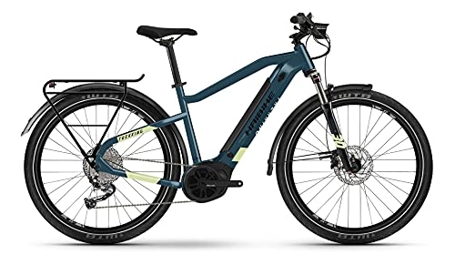 Vélos de montagne électriques : Haibike Trekking 5 500Wh Bosch Vélo électrique 2022 (27, 5" pour homme Diamant L / 56 cm, bleu / canary, pour homme)
