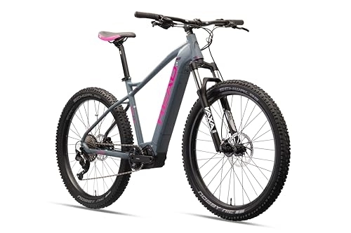 Vélos de montagne électriques : HEAD Lagos Spin Joy VTT électrique pour Femmes, Gris / Rose, 42