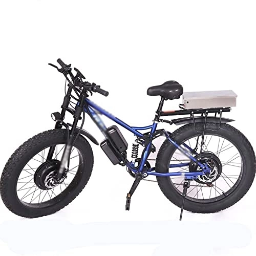 Vélos de montagne électriques : HESND zxc vélos pour adultes vélo électrique avant et arrière double entraînement vélo de montagne extérieur