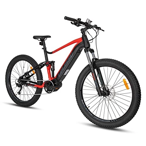 Vélos de montagne électriques : HILAND Lamassu Vélo électrique 27, 5" Fully pour homme et femme 1S VTT électrique Moteur central 120 Nm, 14 Ah 672 Wh