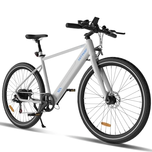 Vélos de montagne électriques : HITWAY Vélo Électrique, 700C VTT Électrique avec Batterie Amovible 36V12Ah, Ville E-Bike avec 7 Vitesses, Autonomie 40-80km pour Adulte