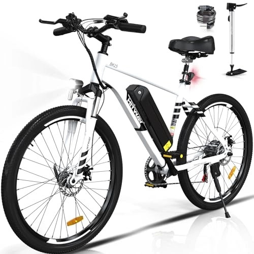 Vélos de montagne électriques : HITWAY Vélo Électrique, VTT Électrique avec Batterie au Lithium Amovible 36V12Ah / 48V15Ah, Ville E-Bike avec 7 Vitesses, Moteur 250Wh, Autonomie 35-90km pour Adulte