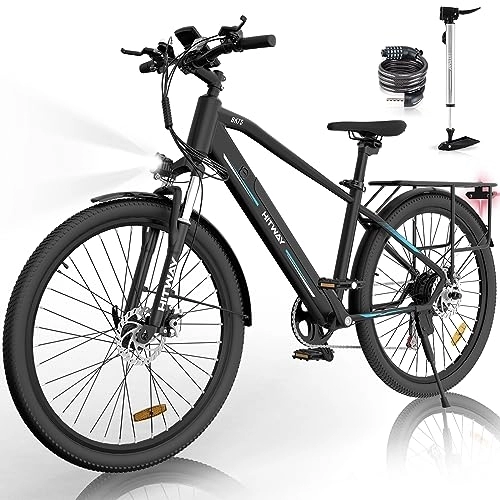 Vélos de montagne électriques : HITWAY Vélo électrique de Montagne 26'', vélo électrique Puissant 36V 12Ah 250W, Shimano 7 Vitesses, vélos à Assistance électrique pour Adultes BK7S