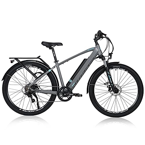 Vélos de montagne électriques : Hyuhome Vélo électrique pour adulte homme et femme - 250 W 36 V 12.5A Vélo VTT électrique Full Terrain 27.5" Freins à disque Shimano à 7 vitesses Pour trajets en extérieur (250 W12, 5 A, 820 m)