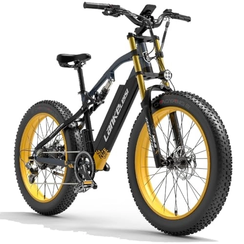 Vélos de montagne électriques : Kinsella RV700 Vélo électrique à Gros pneus, Cadre en Aluminium 6061 et Ressort d'amortisseur, Batterie 48V 16ah, pneus 26 Pouces * 4.0 (Jaune)