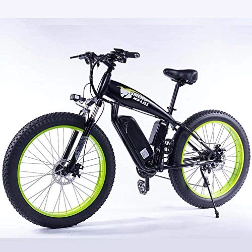 Vélos de montagne électriques : KT Mall 26" Electric Mountain Bike avec Lithium-Ion36v 13Ah Batterie 350W Haute Puissance Moteur en Aluminium Vélo Électrique avec Écran LCD Convient, Vert