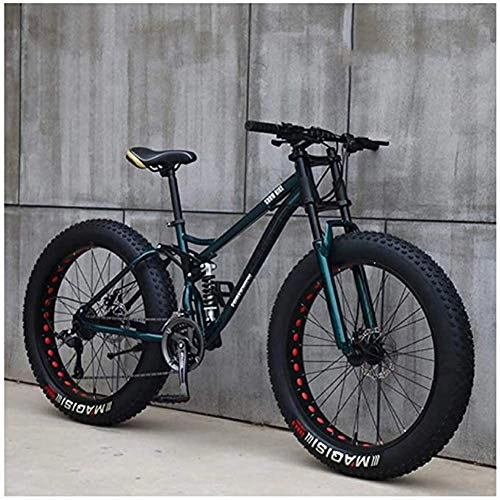 Vélos de montagne électriques : LBYLYH Montagne Tricycle pour Adultes, VTT Fat Tire Hommes, 26 Pouces / Châssis en Acier Haute Résistance, 21 / 24 / 27 Vitesses, Vert, 27 Vitesses