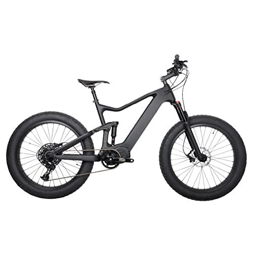Vélos de montagne électriques : LDGS Velo Electrique Homme Adultes Fat Tire Vélo Électrique 1000W 48V Vélo Électrique Moteur Ultra-Léger Suspension Complète Vélo Électrique (Couleur : Carbon UD Matt)