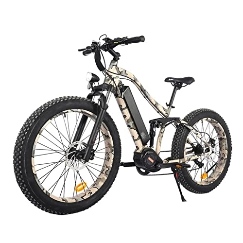 Vélos de montagne électriques : LDGS Velo Electrique Homme Vélo électrique 1000W for Adultes 26 * 4, 0 Pouces TIVE Fat Suspension complète MTB E-Bike 48V 14.5AH Batterie Batterie Vélo électrique