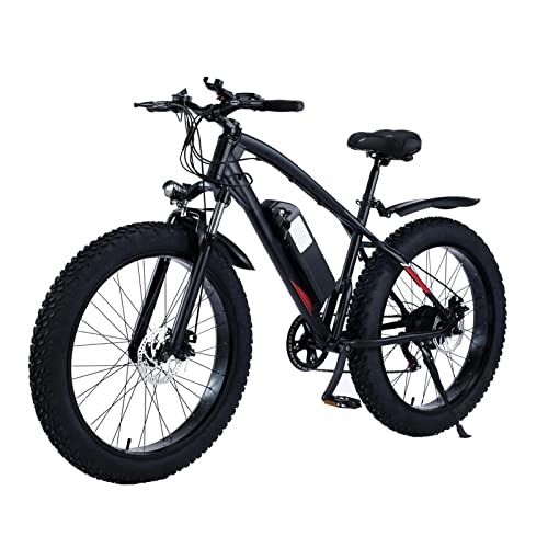 Vélos de montagne électriques : LDGS Velo Electrique Homme Vélo électrique pour Adultes 25MPH Fat Tire 48V 14.5Ah 750W Vélo de Montagne 26"4.0 Fat Tires E-Bike (Couleur : Noir)