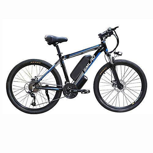 Vélos de montagne électriques : LOSA 26 '' électrique VTT Amovible de Grande capacité au Lithium-ION (48V 15AH 350W) / vélo électrique 21 Speed ​​Gear Trois Modes de Travail, Black Blue