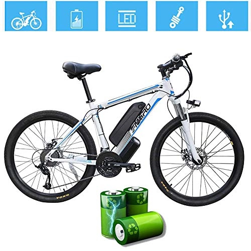 Vélos de montagne électriques : MJLXY Vélo de Montagne Électrique, 48V / 10Ah Lithium-ION Batterie Amovible Alliage D'aluminium Pédale pour L'extérieur Cyclisme Voyage Faire des Exercices, E