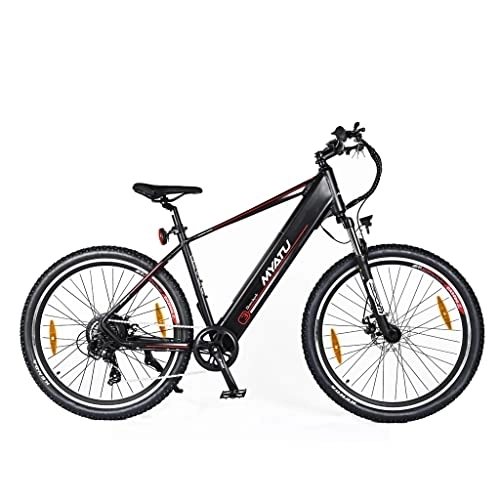Vélos de montagne électriques : MYATU VTT électrique 27, 5" avec batterie 13 Ah et dérailleur arrière Shimano 7 vitesses, 250 W