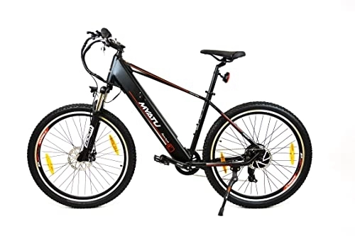 Vélos de montagne électriques : MYATU Vélo électrique VTT 27, 5" avec batterie 13 Ah et dérailleur arrière Shimano 7 vitesses